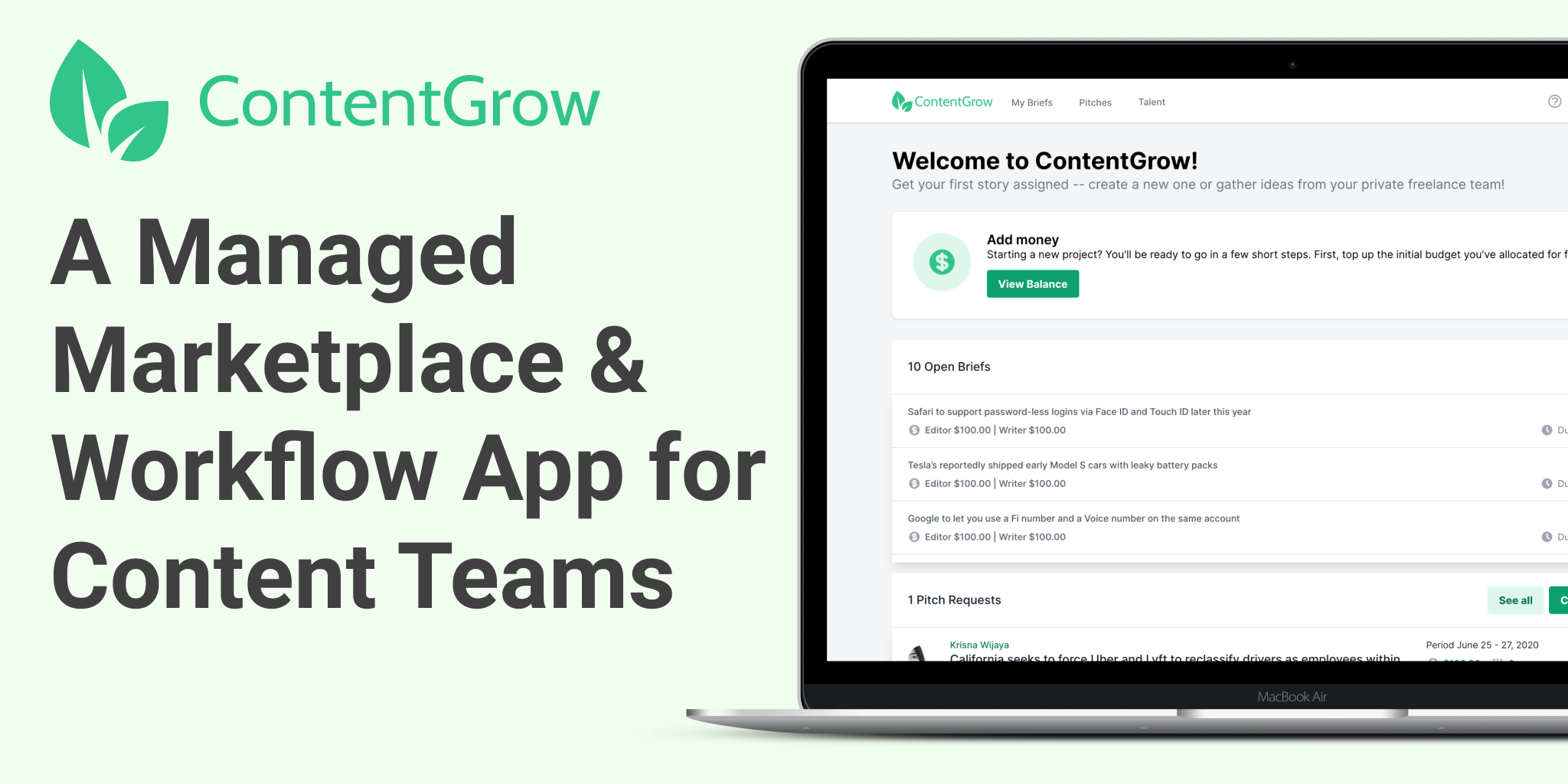 hire freelance writers and journalists on ContentGrow