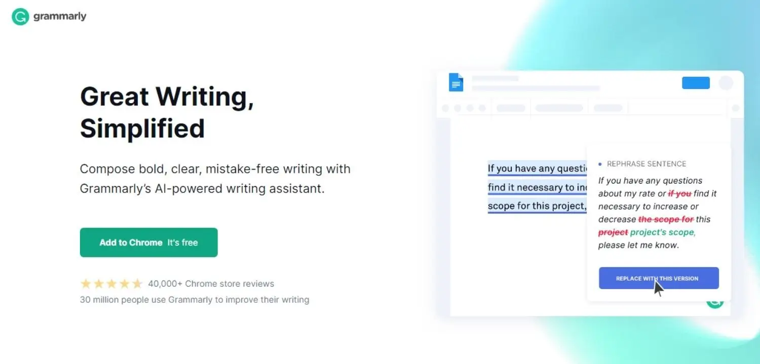 grammarly - recommended plagiarism checker tools in 2024