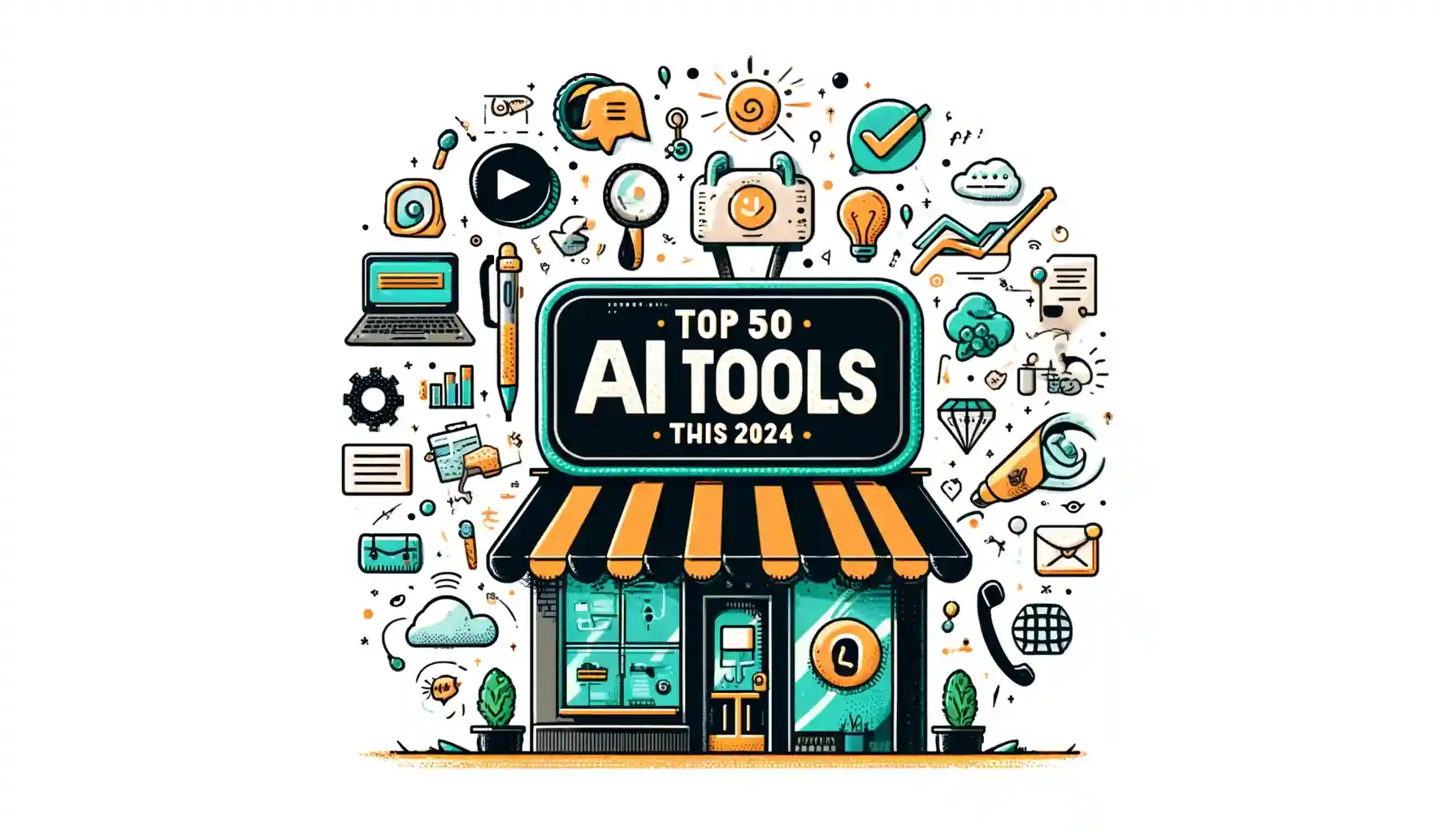 Top 50 AI tools for marketing this 2024